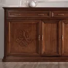 Dressoir van gepatineerd hout met walnootafwerking en leliedecoratie Made in Italy - Kersen Viadurini