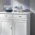 Dressoir van wit gelakt hout met 2 deuren en 2 laden Made in Italy - Sogbo Viadurini
