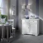 Dressoir van wit gelakt hout met 2 deuren en 2 laden Made in Italy - Sogbo Viadurini