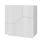 Dressoir in melaminehout 3 kamers en 2 planken Made in Italy - Alyssa Viadurini