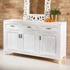 Massief teakhouten dressoir met 3 deuren en 3 lades - Sumo Viadurini