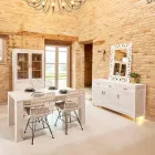 Massief teakhouten dressoir met 3 deuren en 3 lades - Sumo Viadurini