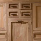 Massief teakhouten dressoir met 3 deuren en 8 laden - Quan Viadurini