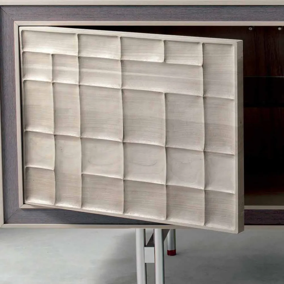 Modern design Kast met 3 deuren in massief hout Anna Viadurini