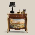 Woonkamer dressoir in hout met Venetiaanse decoratie Made in Italy - Ottaviano
