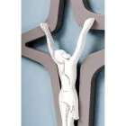 Witte en grijze Christo Crucifix laser gegraveerd Made in Italy - Teresa Viadurini