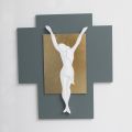 Lasergegraveerd kruisbeeld in grind en bladgoud Made in Italy - Cornelia