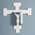 Crucifix gemaakt met witte lasergravure en grind gemaakt in Italië - Evelina