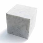 Cube Design presse-papier in satijnwit Carrara-marmer gemaakt in Italië - Qubo Viadurini