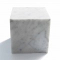 Cube Design presse-papier in satijnwit Carrara-marmer gemaakt in Italië - Qubo