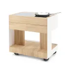 Buitenkeuken 96x70x93 cm gemaakt van massief teakhout en aluminium - Verfijnd Viadurini