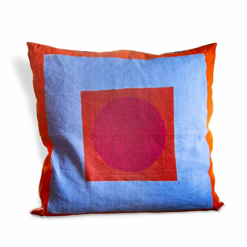 Handgeschilderd hennepkussen Uniek stuk Italiaanse kunst - merken Viadurini