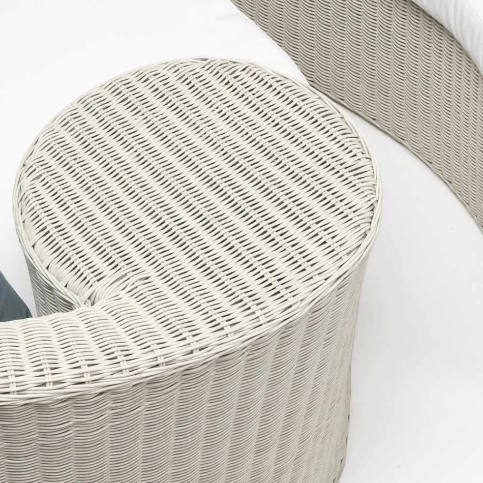 Garden Daybad in Polyrattan Fiber 2 Elements - Vrouw Viadurini