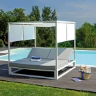 Outdoor daybed met verstelbare witte aluminium structuur - Jurica Viadurini