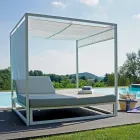 Outdoor daybed met verstelbare witte aluminium structuur - Jurica Viadurini