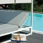 Outdoor daybed met verstelbare witte aluminium structuur - Jurica Viadurini