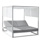 Outdoor daybed met verstelbare witte aluminium structuur - Jurica Viadurini