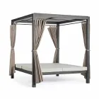 Ligbed voor buiten in textileen en aluminium met verstelbare rugleuningen - Anastasia Viadurini