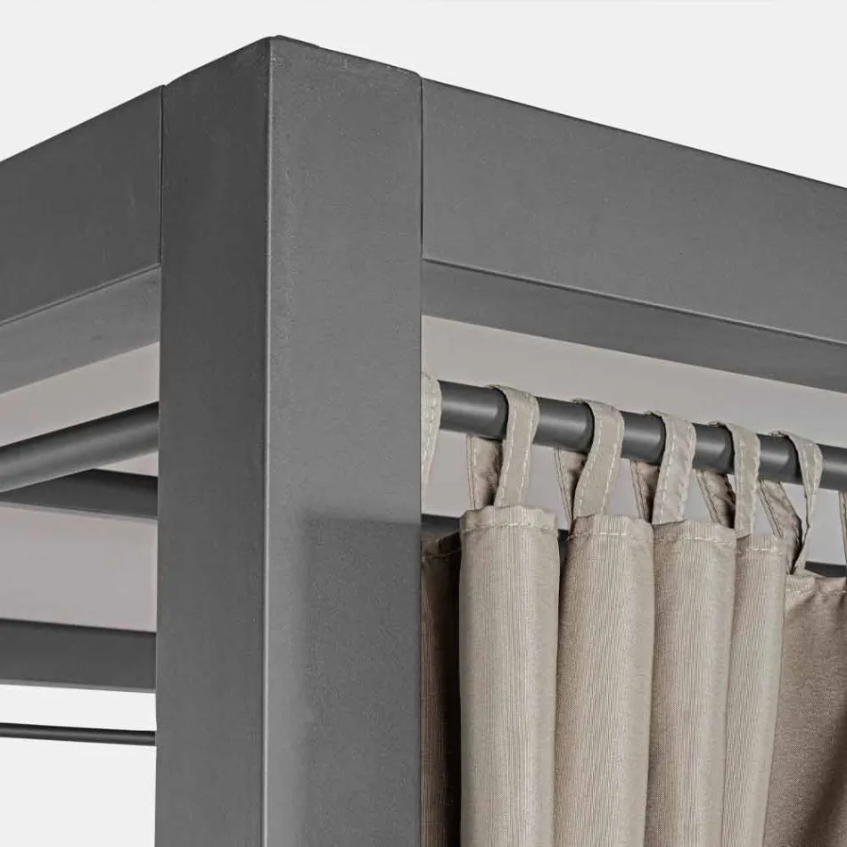 Ligbed voor buiten in textileen en aluminium met verstelbare rugleuningen - Anastasia Viadurini