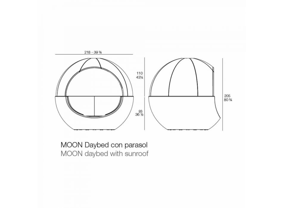 Luxe ronde design tuinbank met parasol - Ulm Moon van Vondom Viadurini