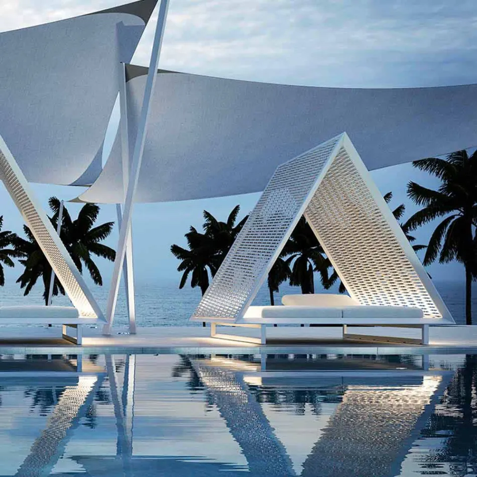 Luxe tuinbank in aluminium en stof - Frame Vineyard by Vondom Viadurini