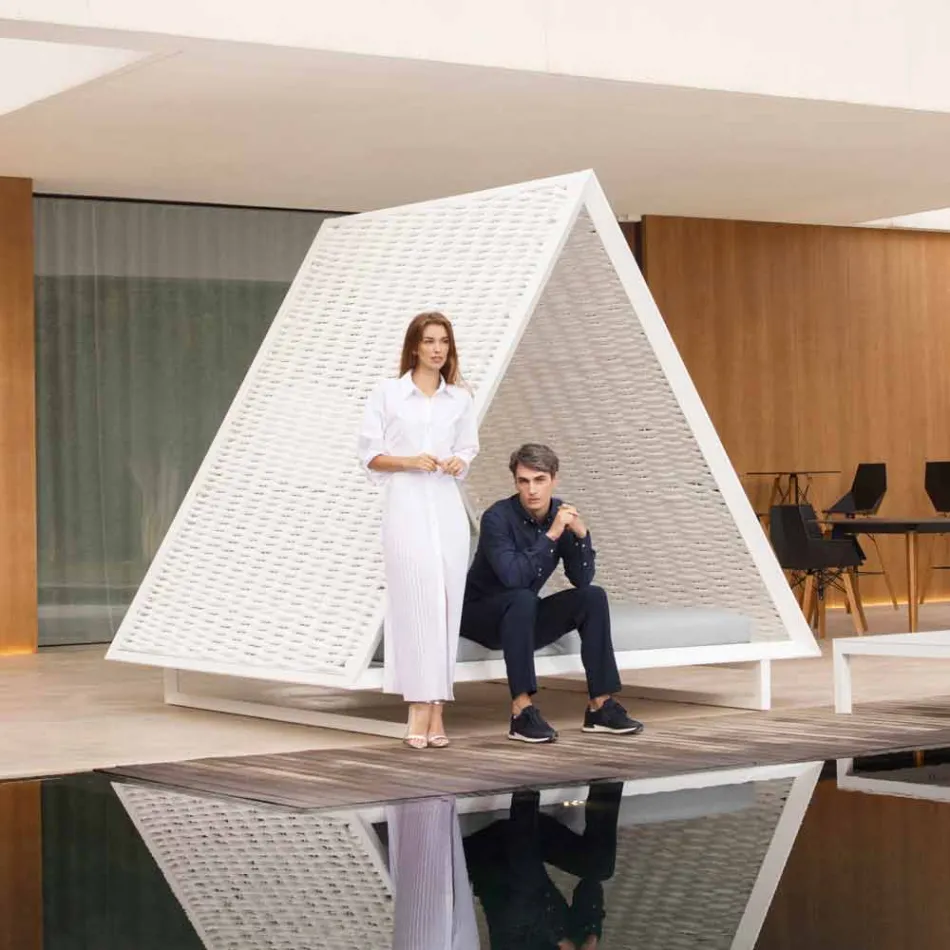 Luxe tuinbank in aluminium en stof - Frame Vineyard by Vondom Viadurini