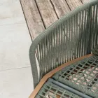 Teakhouten, aluminium, touw en kussen tuinligbed - Jacub Viadurini