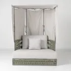 Teak, aluminium, touw + touw tuinligbed met kussens - Arcangelo Viadurini