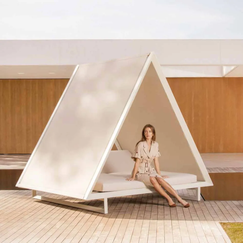 Buitenbank in aluminium en luxe designstof - Frame Vineyard by Vondom Viadurini