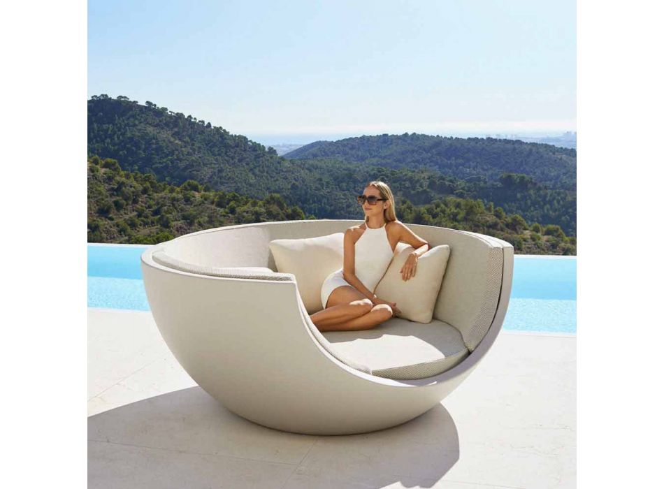 Daybed voor buiten luxe cirkelvormig ontwerp in polyethyleen - Ulm Moon van Vondom Viadurini