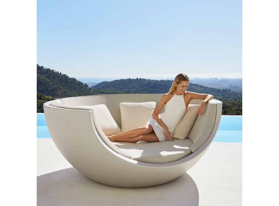 Daybed voor buiten luxe cirkelvormig ontwerp in polyethyleen - Ulm Moon van Vondom Viadurini
