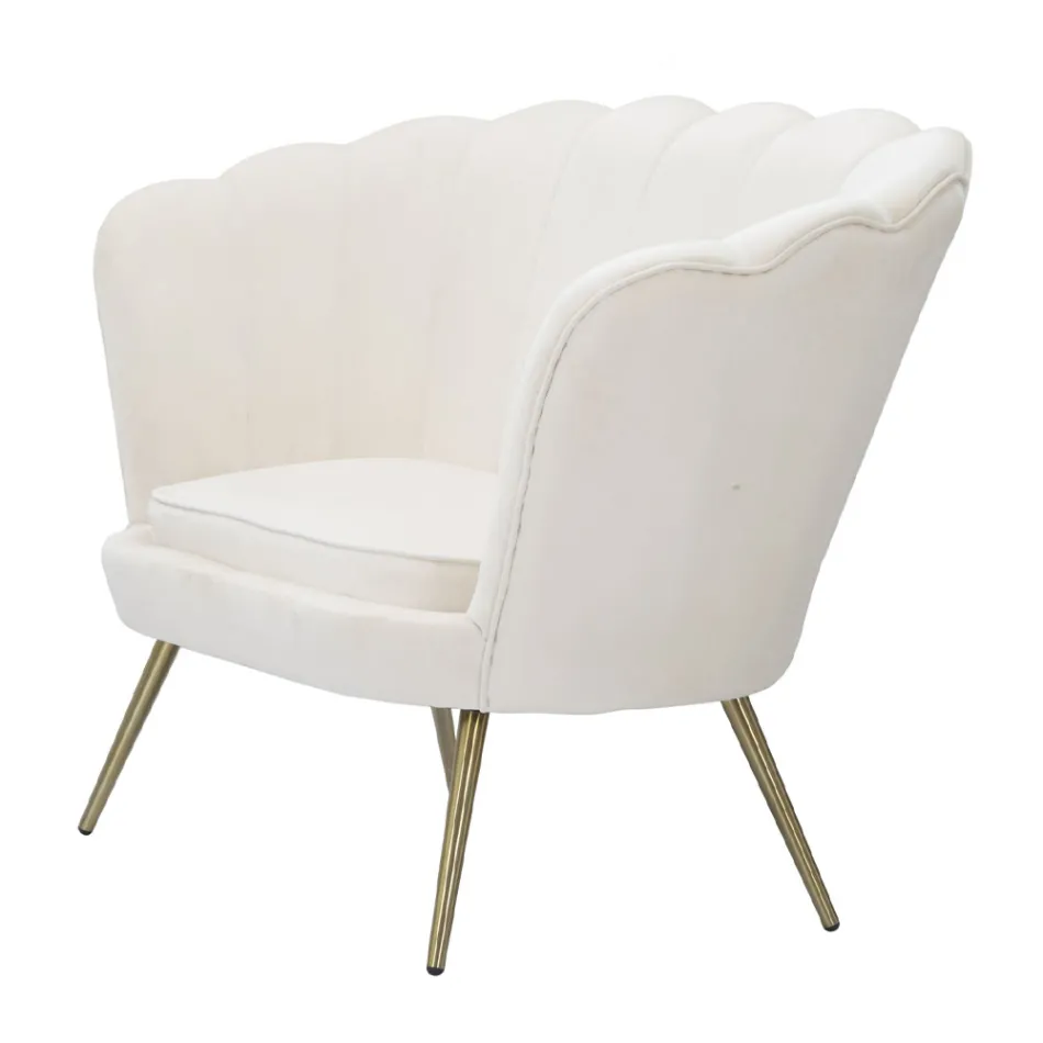 Moderne 2-zitsbank in fluweel met gouden ijzeren poten - Annina Viadurini