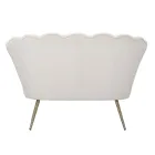 Moderne 2-zitsbank in fluweel met gouden ijzeren poten - Annina Viadurini