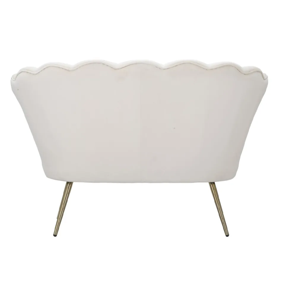 Moderne 2-zitsbank in fluweel met gouden ijzeren poten - Annina Viadurini