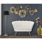 Moderne 2-zitsbank in fluweel met gouden ijzeren poten - Annina Viadurini