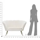 Moderne 2-zitsbank in fluweel met gouden ijzeren poten - Annina Viadurini