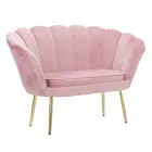 Moderne 2-zitsbank in fluweel met gouden ijzeren poten - Annina Viadurini