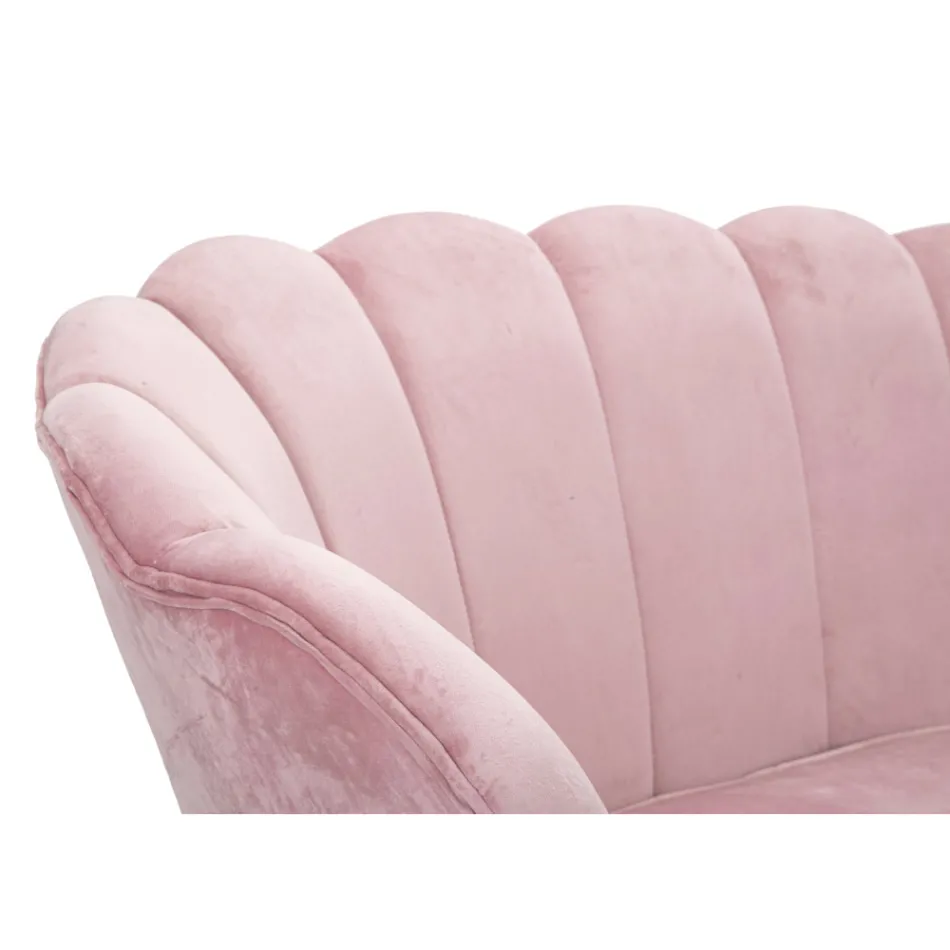 Moderne 2-zitsbank in fluweel met gouden ijzeren poten - Annina Viadurini