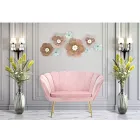 Moderne 2-zitsbank in fluweel met gouden ijzeren poten - Annina Viadurini