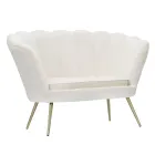 Moderne 2-zitsbank in fluweel met gouden ijzeren poten - Annina Viadurini