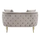 2-zitsbank bekleed met fluweel met ijzeren poten - Annetta Viadurini