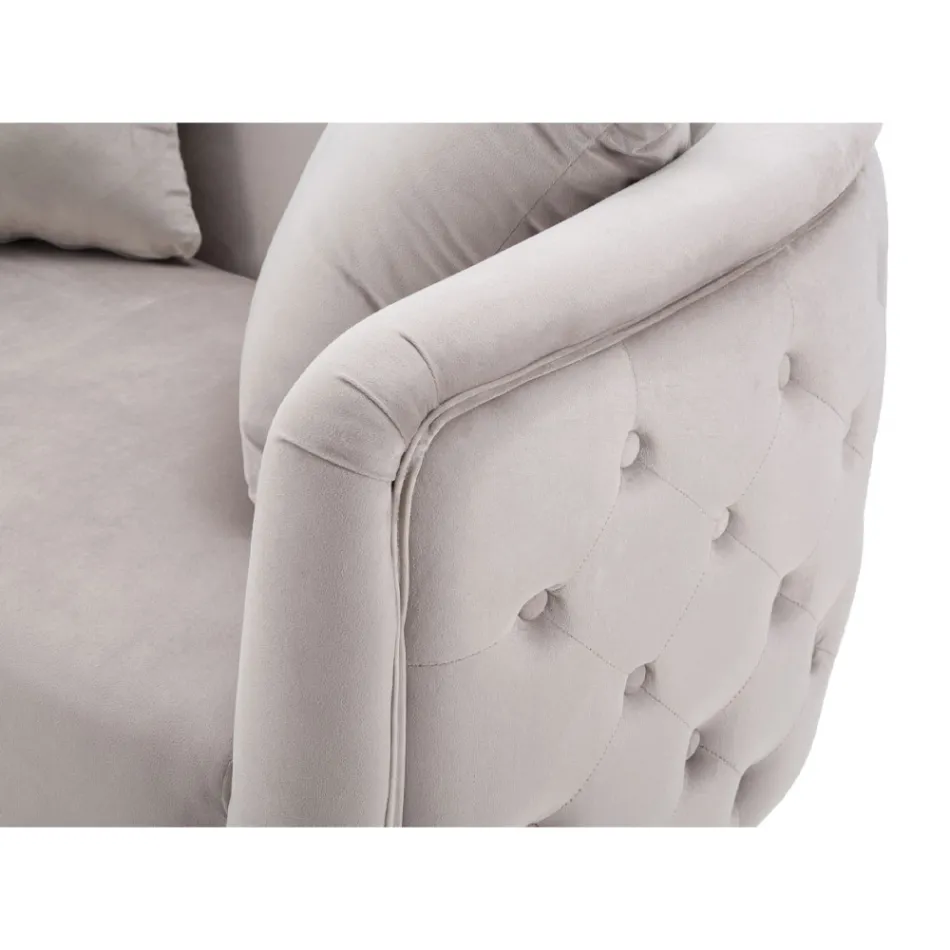 2-zitsbank bekleed met fluweel met ijzeren poten - Annetta Viadurini