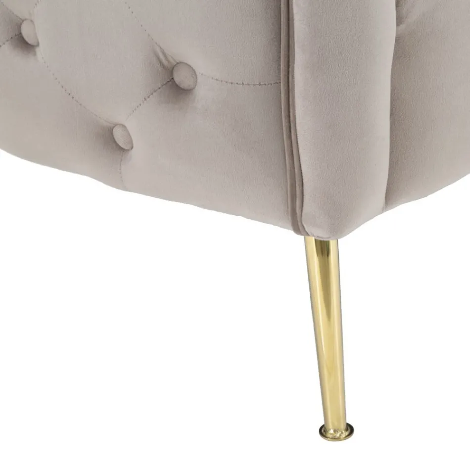 2-zitsbank bekleed met fluweel met ijzeren poten - Annetta Viadurini