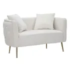 2-zitsbank bekleed met fluweel met ijzeren poten - Annetta Viadurini