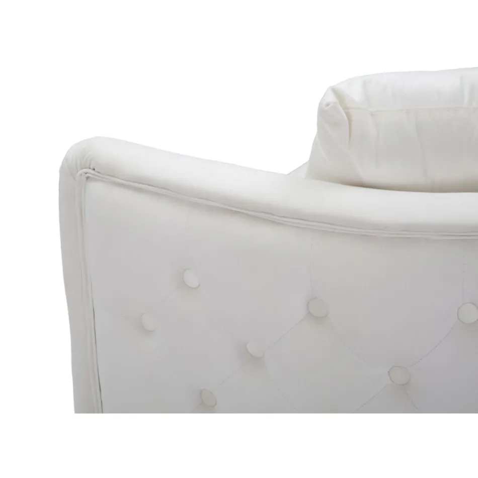 2-zitsbank bekleed met fluweel met ijzeren poten - Annetta Viadurini