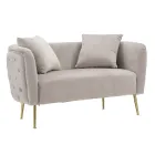 2-zitsbank bekleed met fluweel met ijzeren poten - Annetta Viadurini