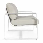 2-zits buitenbank van aluminium met stoffen kussens - Mirea Viadurini