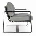 2-zits buitenbank van aluminium met stoffen kussens - Mirea Viadurini