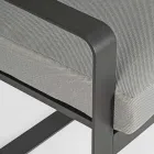 2-zits buitenbank van aluminium met stoffen kussens - Mirea Viadurini