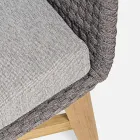 2-zits buitenbank in stof met teakstructuur, Homemotion - Azeno Viadurini